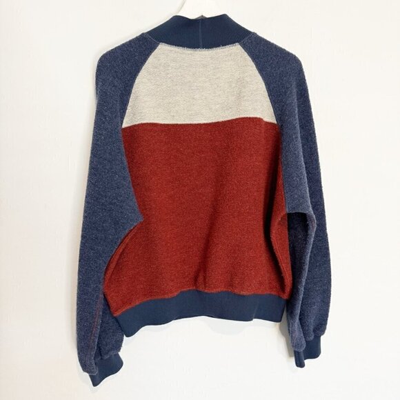 Prana Flint Brook Wool Rib Knit Fleece Pullover Sweatshirt Nautical Outdoor XL - Picture 8 of 8